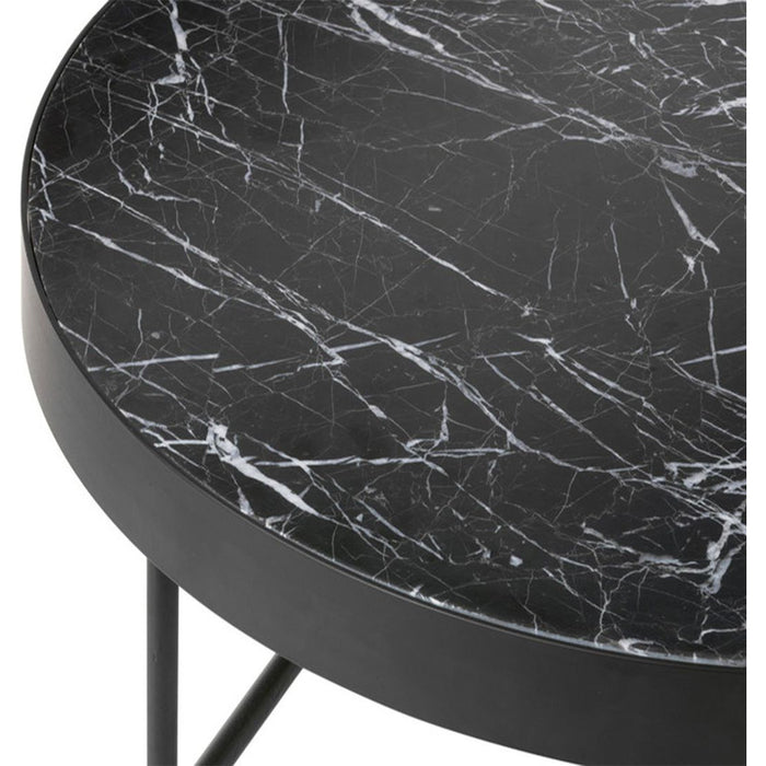 Photo of Marble Sofabord - Sofabord - Large - Black - Ø: 70.5 X H: 35 Cm