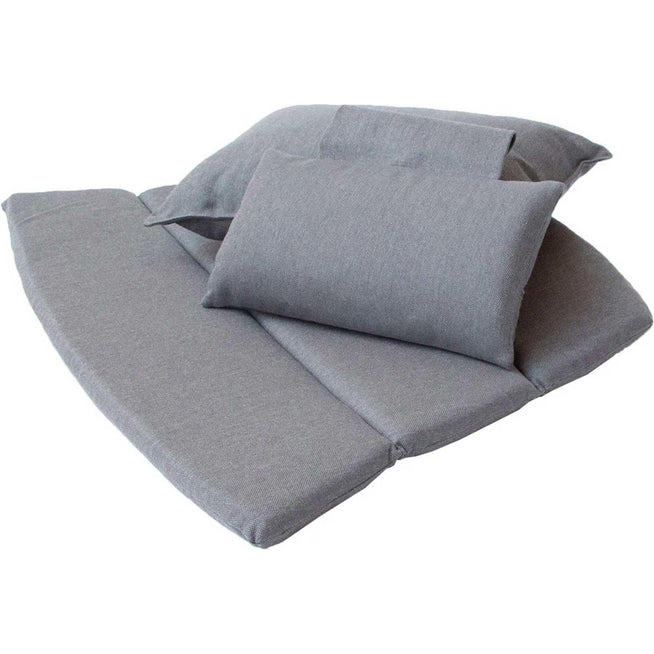 Photo of Breeze Highback Lounge Chair Cushion - Outdoor Cushions - Grey - Cane-line Natté - W: 75 x D: 55 x H: 2 cm