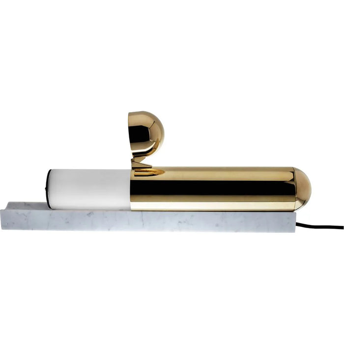 Photo of Isp Table Lamp Polished Brass/White Marble - Dcw Editions
