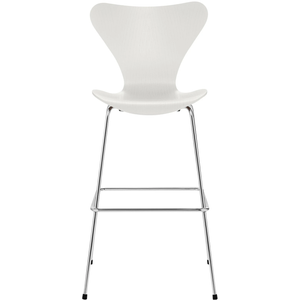 3197 Sjuan Coloured Ash Veneer - White - Bar stools & Bar stools - Arne Jacobsen - White - Metal/wood