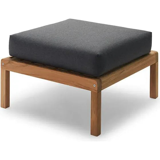 Photo of Virkelyst Pouf, Teak, Fossflakes Padding, Outdoor Textile / Charcoal - Utomhuspallar & Puffar - Says Who - Grå