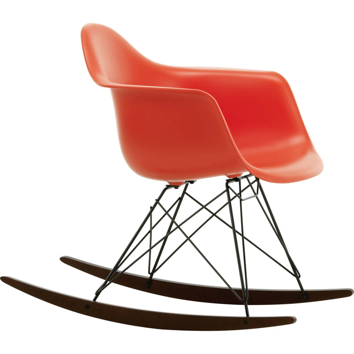 Photo of Eames Plastic Armchair Rar - 03 Poppy Red - Basic Dark Base - Dark Maple - Dining Chairs - Metal/wood/plastic