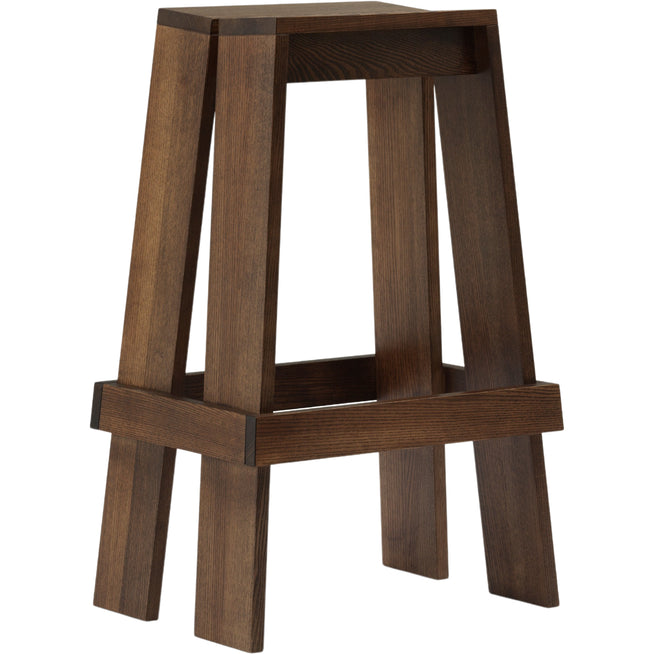 Photo of Let Barstool 75 cm Brown Stained Ash - Bar stools & bar stools - Aspect Office - Wood colored - Wood