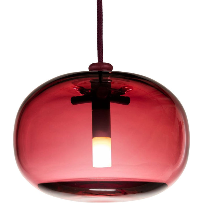 Photo of Pebble Ceiling Lamp Chubby, Oxblood/Glass - Pendant Lights - Joel Karlsson - Red