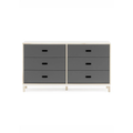 Thumbnail photo of Kabino Dresser - Chest of drawers - Grey / 6 drawers - L: 146.5 x D: 41 x H: 83 cm