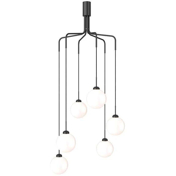 Apiales Cluster 6 Chandelier Satin Black/opal