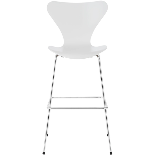 Photo of 3187/3197 Sjuan Bar Stool - White - Bar stools & Bar stools - Arne Jacobsen - White - Metal/wood