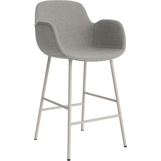 Photo of Form Bar Armchair 65 Cm Full Upholstery Warm Grey Steel