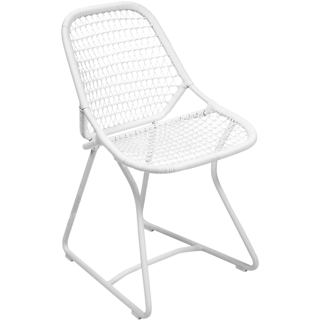 Photo of Sixties Chair - Cotton White - Outdoor dining chairs - Frédéric Sofia - White - Metal/synthetic