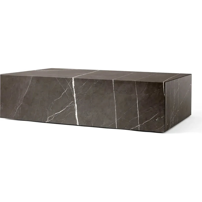 Photo of Plinth Low Brown Grey Marble - Coffee Table - Wood/Stone