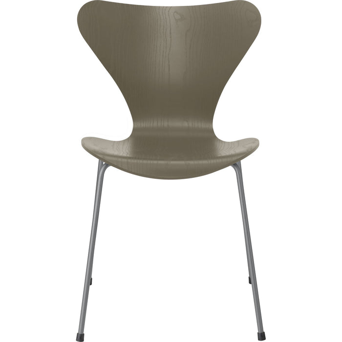 Photo of Sjuan 3107 Olive Green Coloured Ash/silver Grey - Dining chairs - Arne Jacobsen - Green - Metal/wood