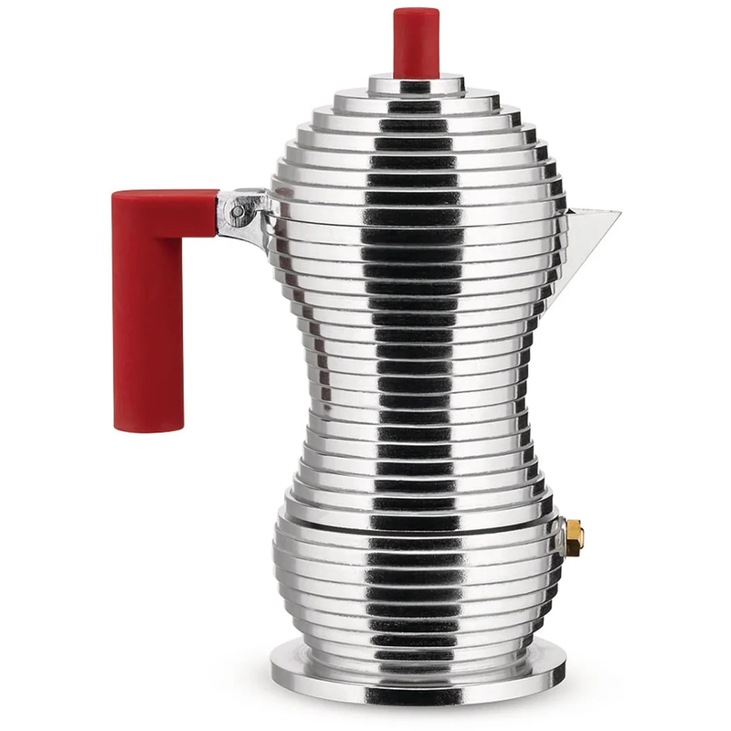 Photo of Pulcina Espresso Coffee Maker Red 6 Cups - Kaffemaskiner Och Kaffebryggare - Michele De Lucchi - Silver