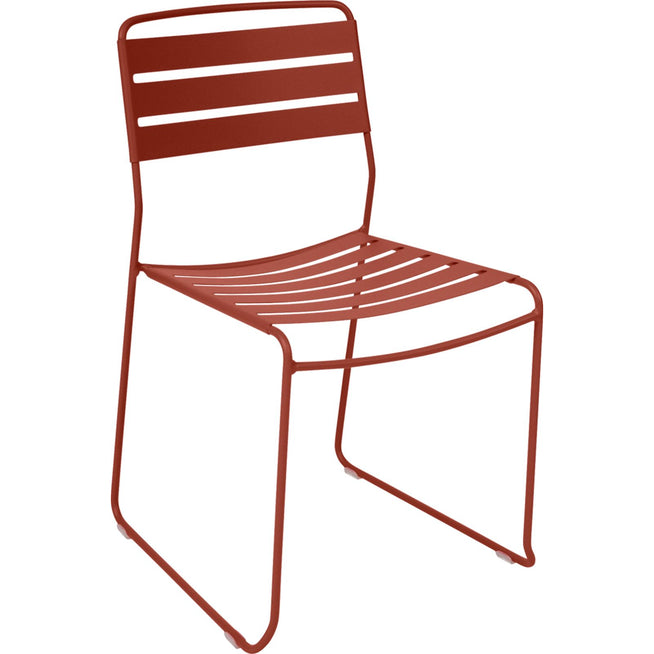Photo of Surprising Chair, Red Ochre - Outdoor dining chairs - Harald Guggenbichler - Red - Metal