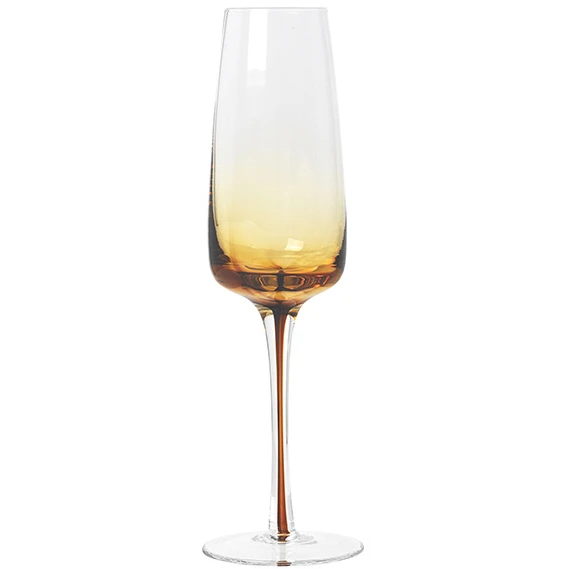 Amber champagne glass - set of 12 pieces