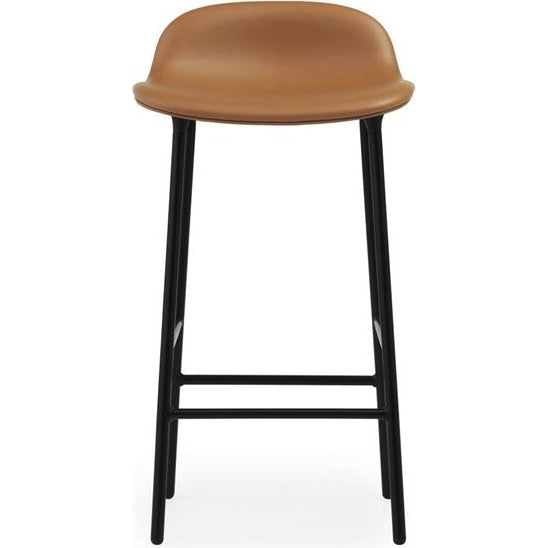 Photo of Shape Bar Stool Sh: 65cm - Brandy Leather/steel
