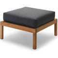 Virkelyst Pouf, Teak, Fossflakes Padding, Outdoor Textile / Charcoal - Utomhuspallar & Puffar - Says Who - Grå