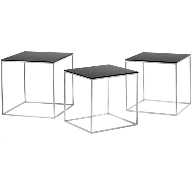 Photo of Pk71, 3 sizes, Black Acrylic - Coffee table - Poul Kjærholm - Black - Metal/plastic