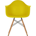 Eames Plastic Armchair Daw - 34 Mustard - Golden Maple - Matstolar - Charles & Ray Eames - Gul - Metall/trä/plast