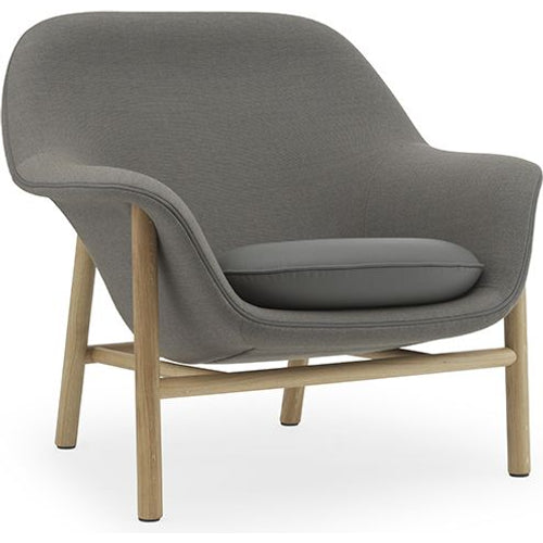 Photo of Drape Chair Low - Armchair - Ultra Leather / Oak - H85 X W93 X D81 X Sh43 Cm
