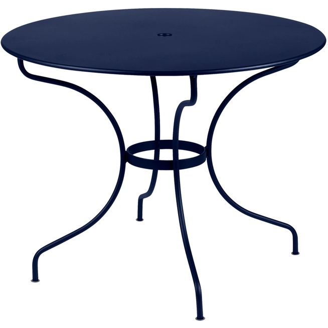 Photo of Opera+ Table Ø 96 cm, Deep Blue - Matbord Utomhus - Studio Fermob - Blå - Metall