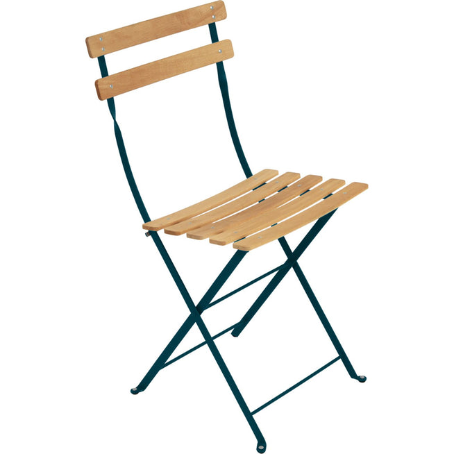 Photo of Bistro Natural Chair, Acapulco Blue - Garden Chairs - Blue - Metal/Wood