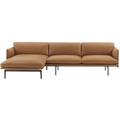 Outline Sofa Chaise Longue Left, Silk Leather Cognac - Divansoffor - Anderssen & Voll - Brun