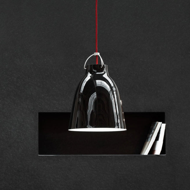 Photo of Caravaggio 2 Pendant Black Smooth-red Textile Cord