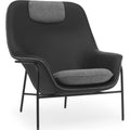 Thumbnail photo of Drape Chair High - Lænestol - Hallingdal / Ultra Leather / Black Steel - H103 X W93 X D84 X Sh43 Cm