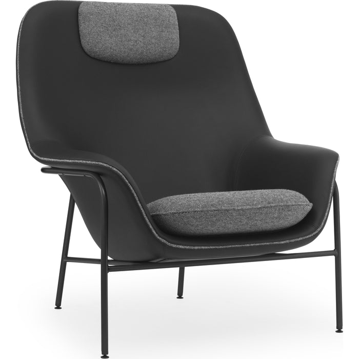 Photo of Drape Chair High - Lænestol - Hallingdal / Ultra Leather / Black Steel - H103 X W93 X D84 X Sh43 Cm