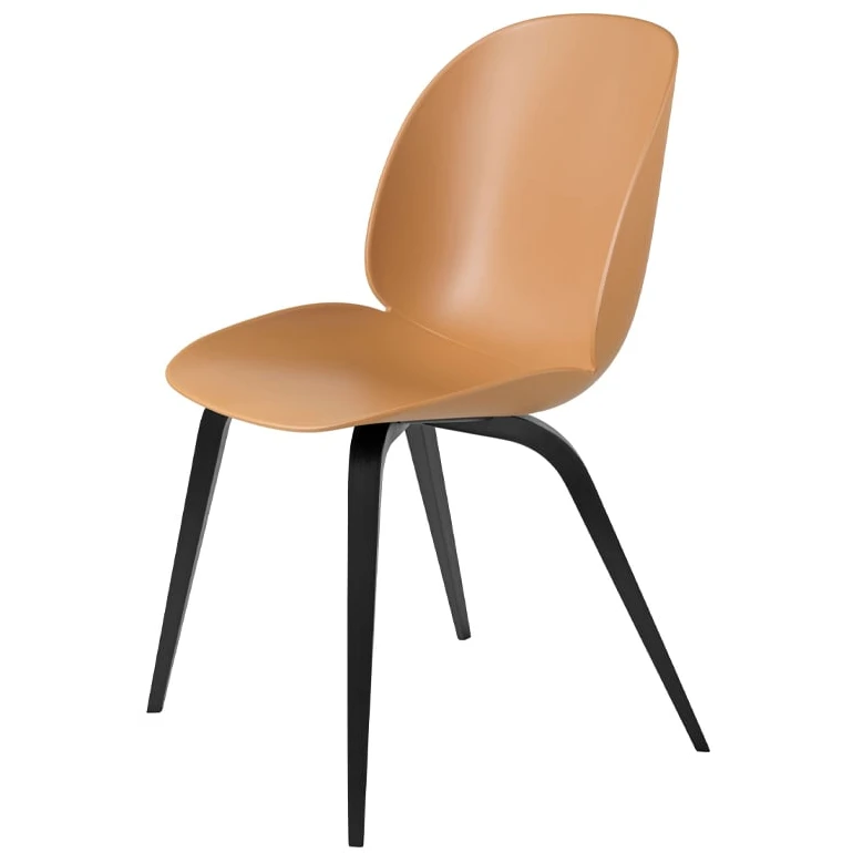 Beetle Dining Chair Un-upholstered - Black Wooden Legs