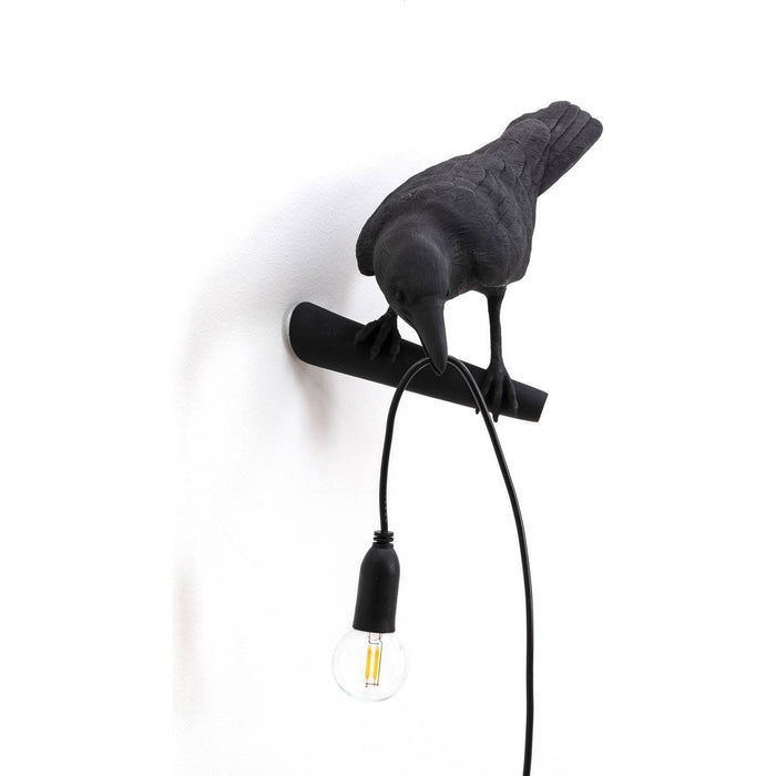 Photo of Bird Lamp Looking Left Black - Vägglampor - Marcantonio Raimondi Malerba - Svart