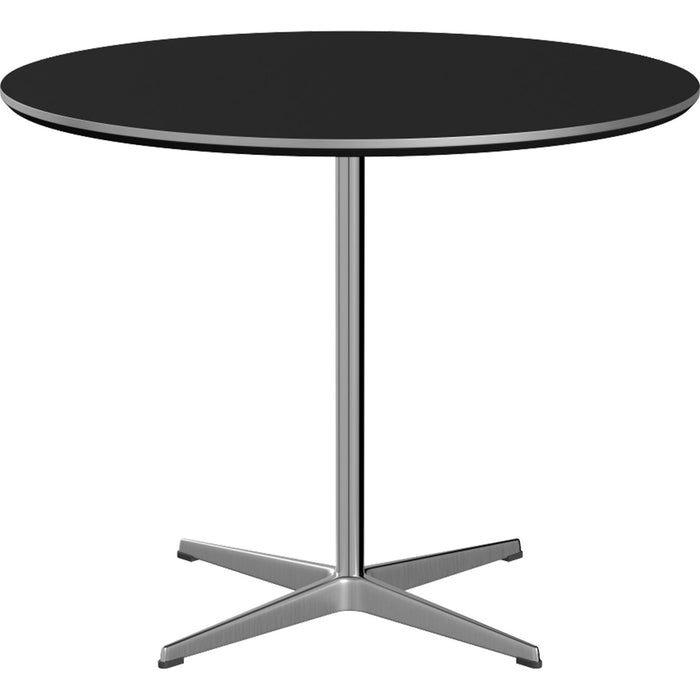 Photo of A623 Circular, Ø90 cm, Laminate Black, 4-prong Star Base - Dining Table - Arne Jacobsen,piet Hein - Black - Laminate/Metal