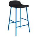 Form Bar Stool 65 Cm Full Upholstery Bright Blue Steel