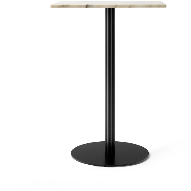 Photo of Harbour Column Counter Table 60x70 Off White Marble Tabletop With Black Base - Barbord - Norm Architects - Vit - Metall/trä/sten