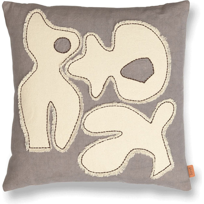 Photo of Figure Cushion - Pude - Figure Cushion - Grey Blue/off-white - W50 X D1 X H50 Cm