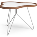 Thumbnail photo of Flower Table 62x66 Cm White, 45cm, Walnut Edge, Chrome Base
