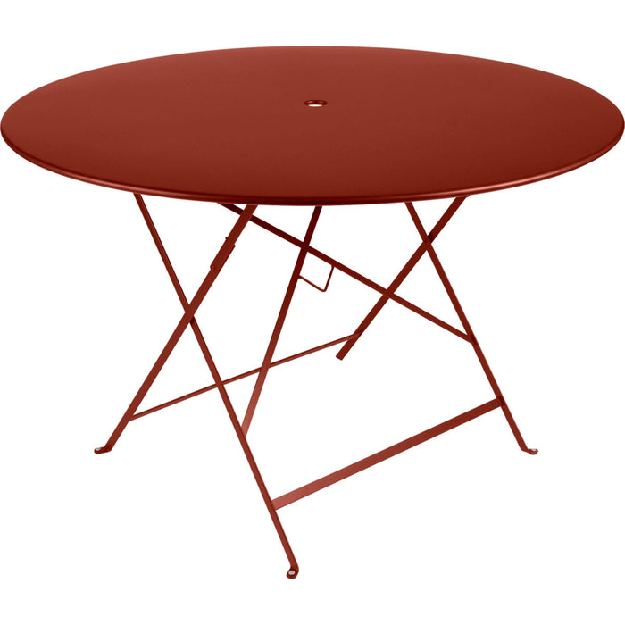 Photo of Bistro Table Ø 117 cm, Red Ochre - Outdoor dining table - Red - Metal