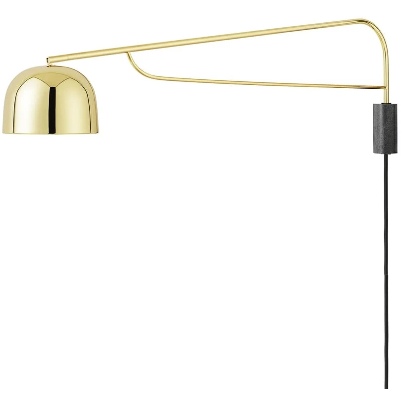 Grant Wall Lamp Brass, Large- Steel, Granite