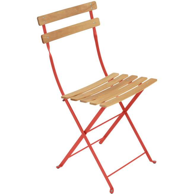 Photo of Bistro Natural Chair, Capucine - Garden Chairs - Orange - Metal/Wood