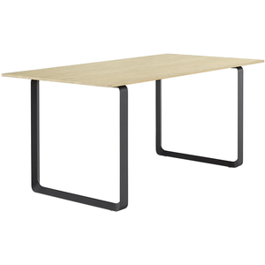 Photo of 70/70 Table, Small, Solid Oak/black - Dining Table - Taf Studio - Wood-coloured, black - Metal/wood