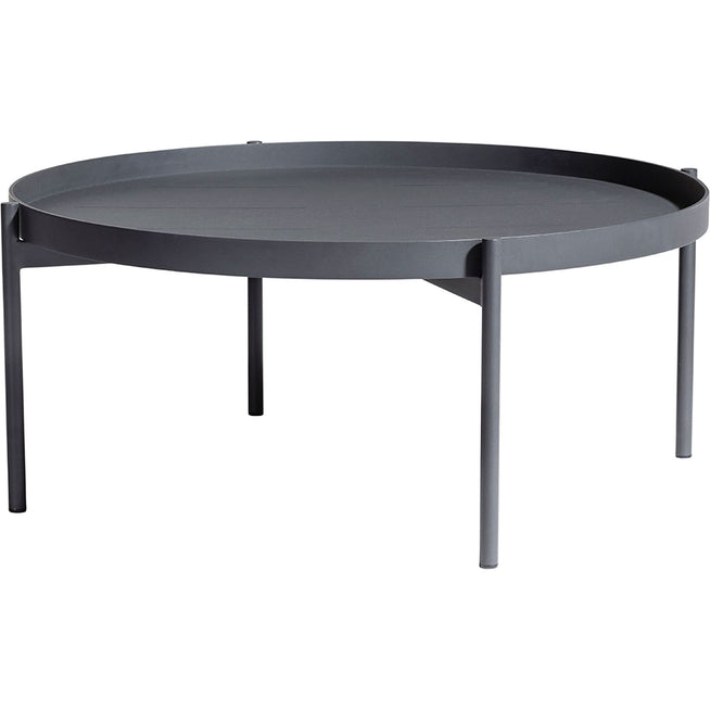Photo of Saltö Lounge Table Large, Charcoal Grey Aluminium Frame - Outdoor Coffee Table - Matilda Lindblom - Black - Metal