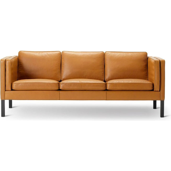 Photo of Mogensen Sofa 2333 By Børge Mogensen - 3 Personers Sofa - Max 91 Nutshell / Black Lacquered Oak - W207 X D78 X H78 X Sh43 Cm