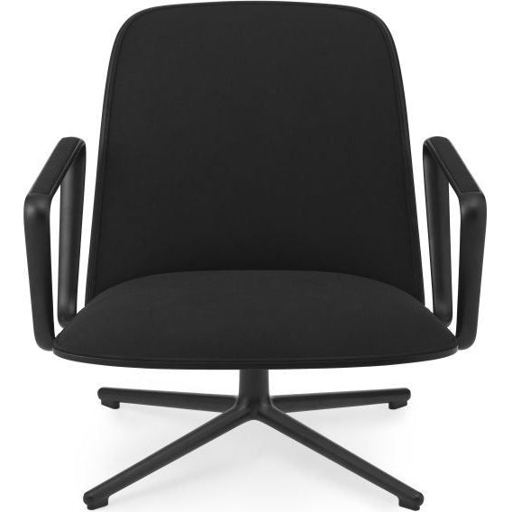 Photo of Pad Lænestol Lav M. Drejestel H: 83,2 Cm - Black Alu/black Oak Ultra Leather