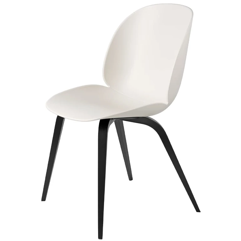 Beetle Dining Chair Un-upholstered - Black Wooden Legs