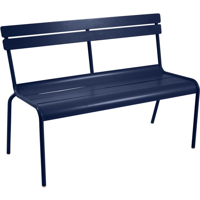 Photo of Luxembourg Bench With Backrest Deep Blue 92 - Garden Benches - Frédéric Sofia - Blue - Metal