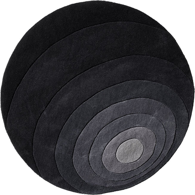 Photo of Luna Rug Ø120, Grey, 100% New Zealand Wool, Hand Tufted - Mönstrade Mattor - Verner Panton - Grå