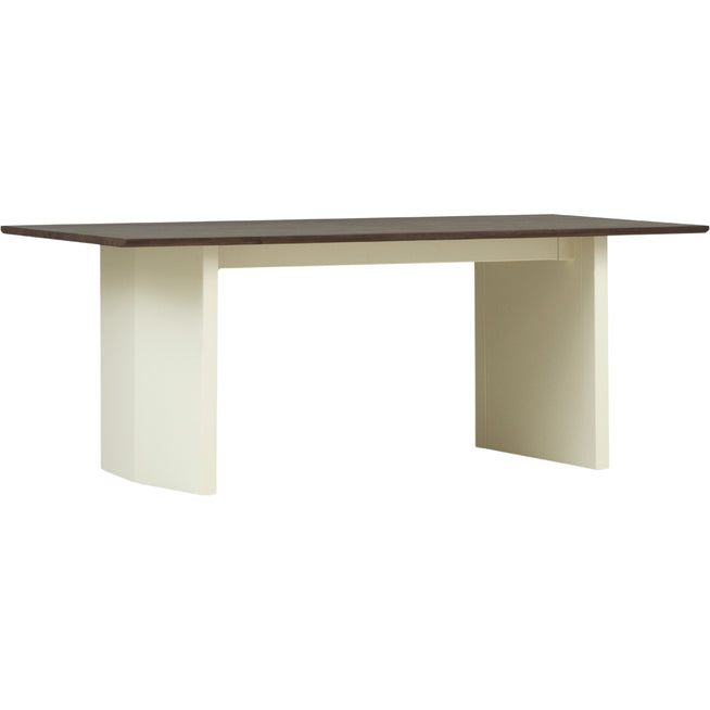 Photo of Panel Table 90 X 200 Cm Cream Dark Brown - Matbord - Simon Legald - Brun - Metall/trä