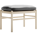 Thumbnail photo of Carl Hansen - Ow149f - Colonial Footstool, Soaped Oak, Leather Group C Sif