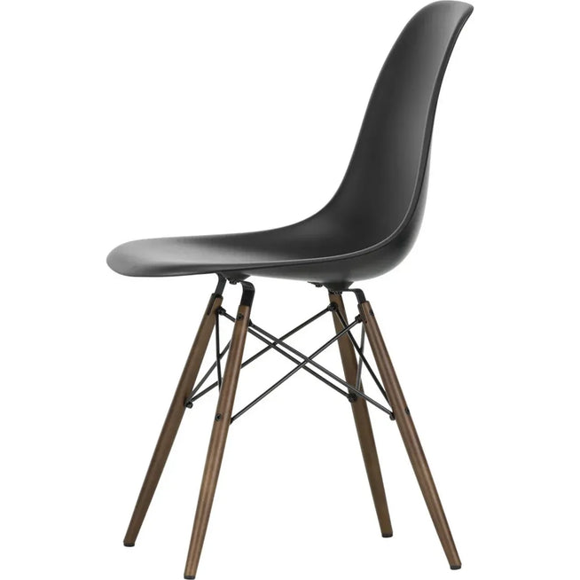 Photo of Eames Plastic Chair Dsw - 12 Deep Black - Dark Maple - Dining Chairs - Metal/wood/plastic