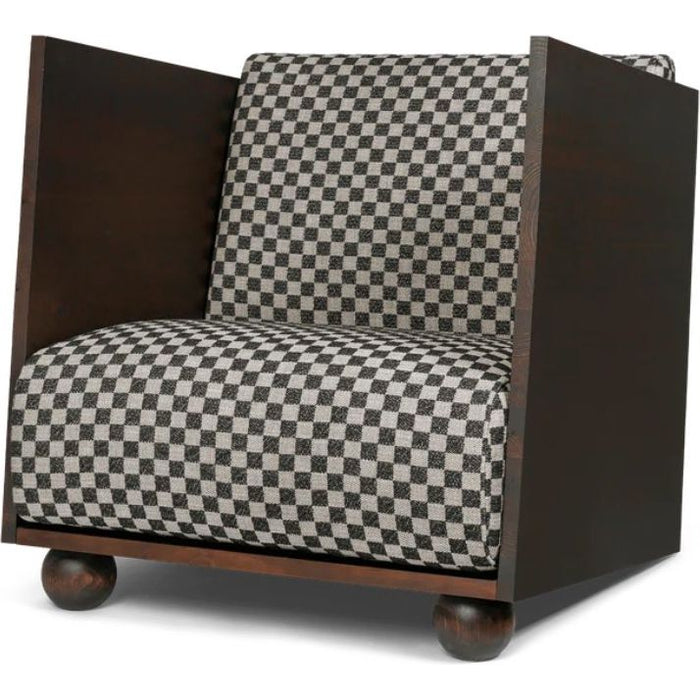 Photo of Rum Lounge Chair - Loungestol - Rich Velvet / Darl Stained Pinewood - W80 X D68 X H84 Cm